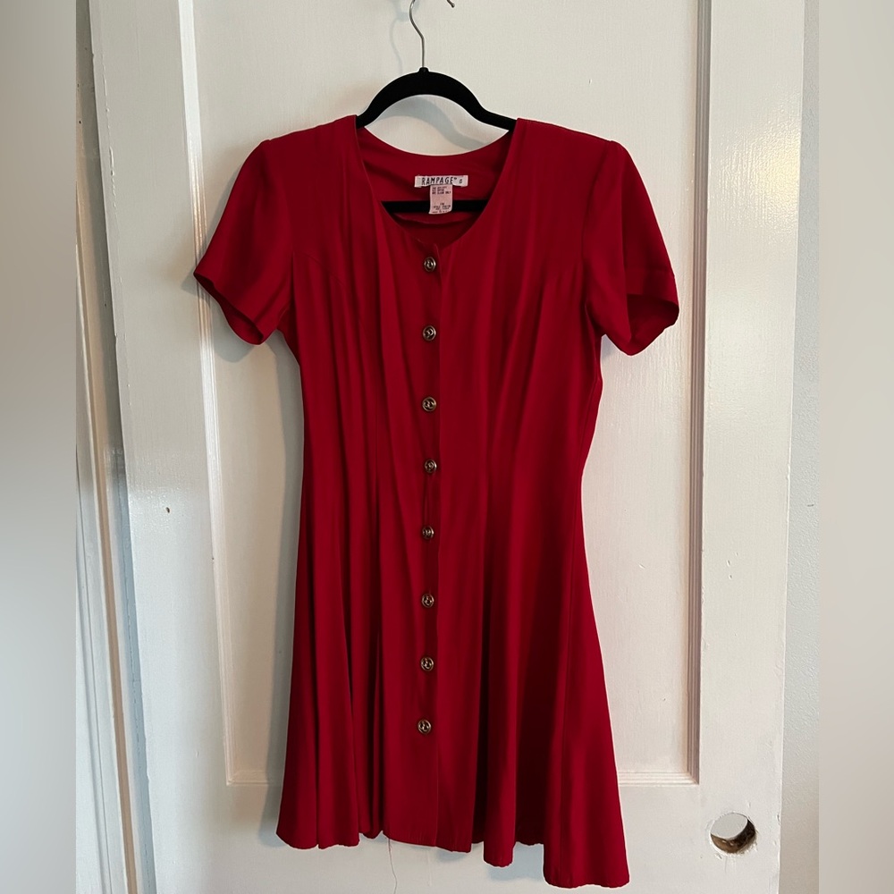 Vintage Rampage red button down dress